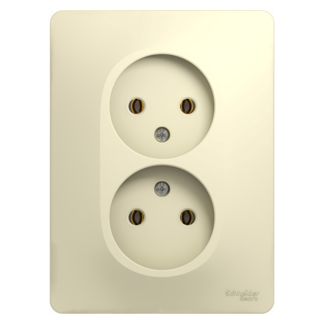 розетка 2 поста SYSTEME ELECTRIC Glossa б/з бежевый