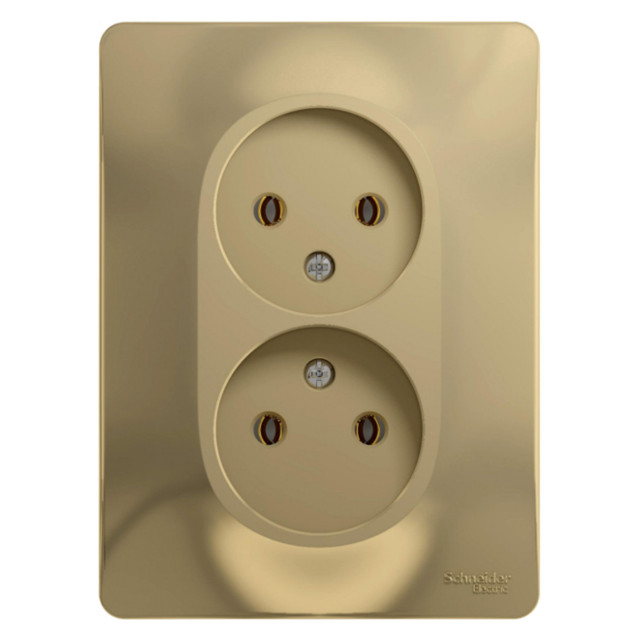 розетка 2 поста SYSTEME ELECTRIC Glossa б/з титан