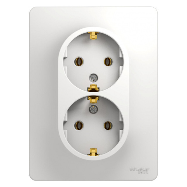 розетка 2 поста SYSTEME ELECTRIC Glossa с/з белый