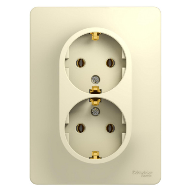 розетка 2 поста SYSTEME ELECTRIC Glossa с/з бежевый
