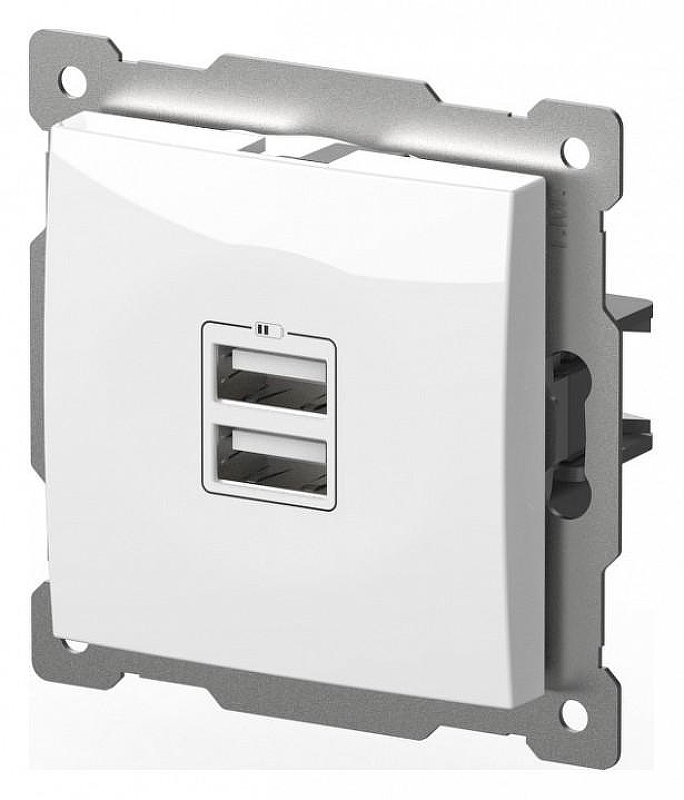 Розетка 2хUSB type A без рамки Elbi Eleсtriс Zena Vega 609-015600-143 цвет Белый