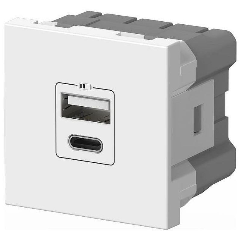Розетка 2хUSB type A и C без рамки Elbi Eleсtriс Moda Vox 611-040232-335 цвет Белый