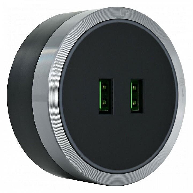 Розетка 2xUSB на треке Arte Milano Am-track-sockets 380066TS LED/USBx2 Grey цвет Серый