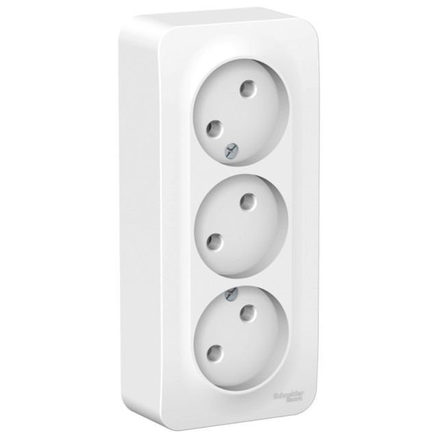 розетка 3 поста SYSTEME ELECTRIC Blanca б/з б/ш 16А белый