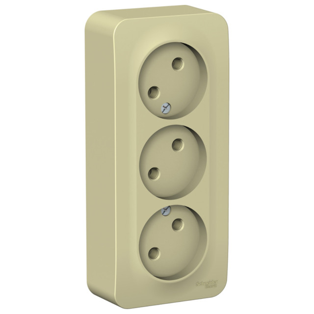 розетка 3 поста SYSTEME ELECTRIC Blanca б/з б/ш 16А бежевый