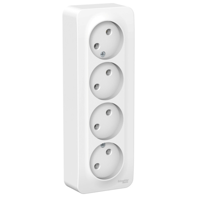 розетка 4 поста SYSTEME ELECTRIC Blanca б/з б/ш 16А белый