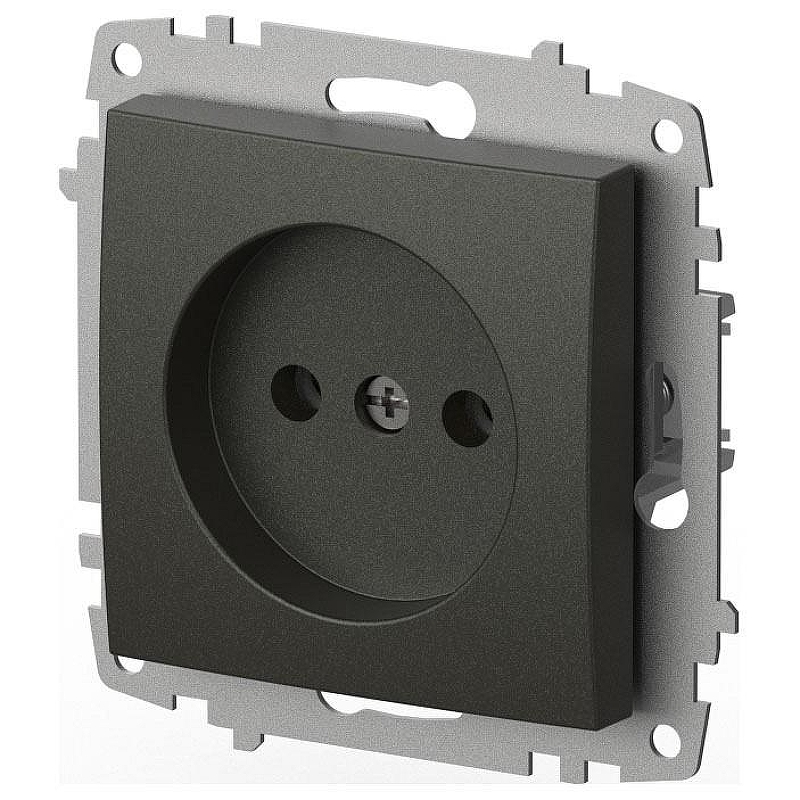 Розетка без заземления, без рамки Elbi Eleсtriс Zena Vega 609-011100-215 цвет Дымчатый