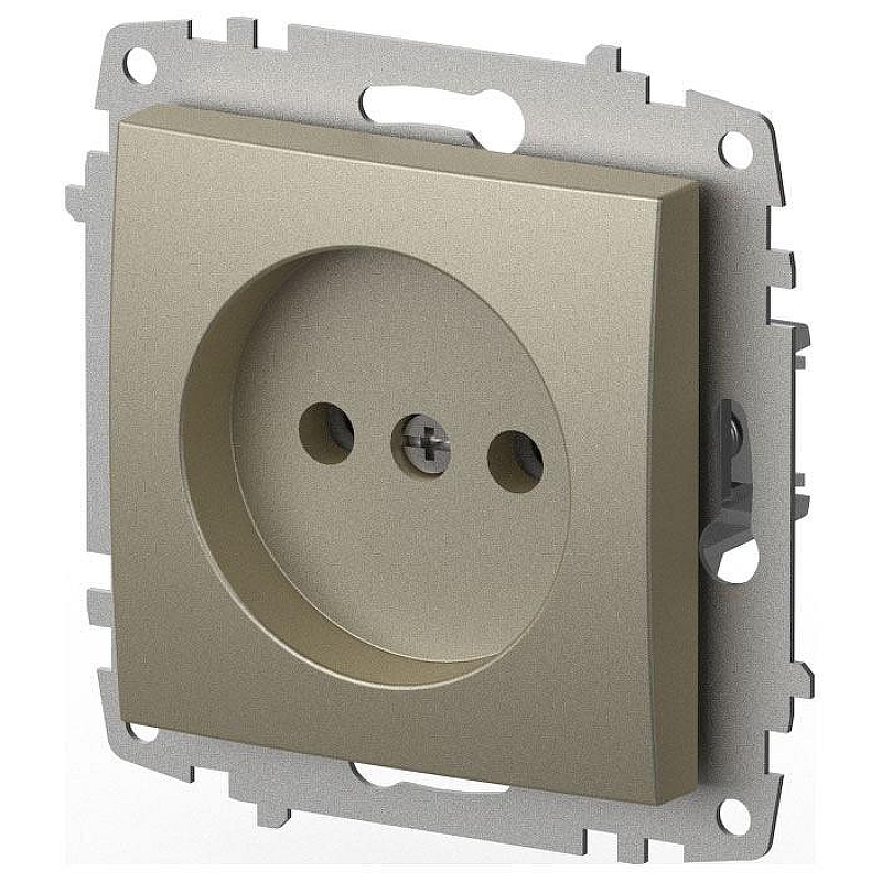 Розетка без заземления, без рамки Elbi Eleсtriс Zena Vega 609-011400-215 цвет Металлик