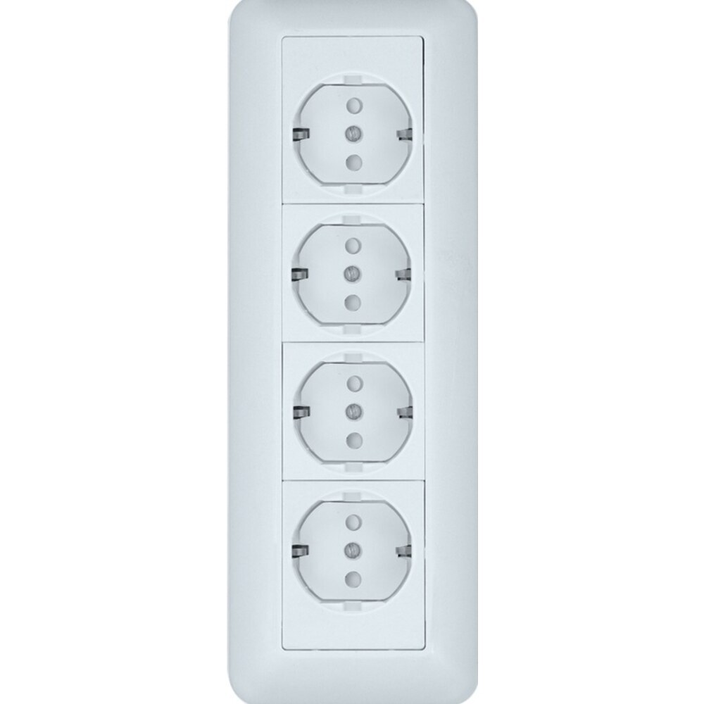 Розетка четверная Systeme Electric Blanca накладная белая с заземлением (RA16-411M-BI)