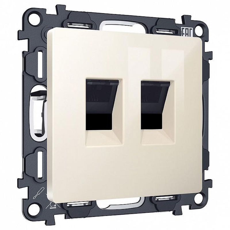 Розетка двойная Ethernet RJ-45 без рамки Ambrella Volt MA MA312110 цвет Бежевый