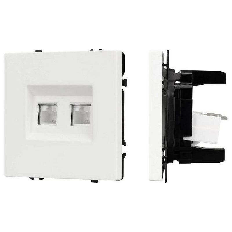 Розетка двойная Ethernet RJ-45 без рамки Arlight SCT 054312 цвет Белый