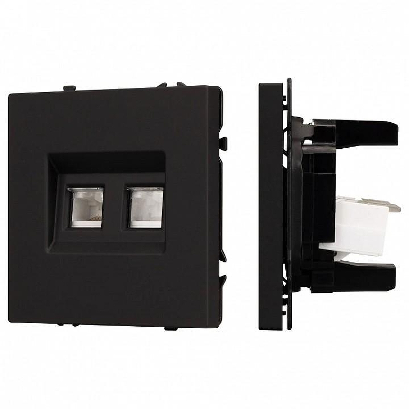 Розетка двойная Ethernet RJ-45 без рамки Arlight SCT 054313 цвет Черный