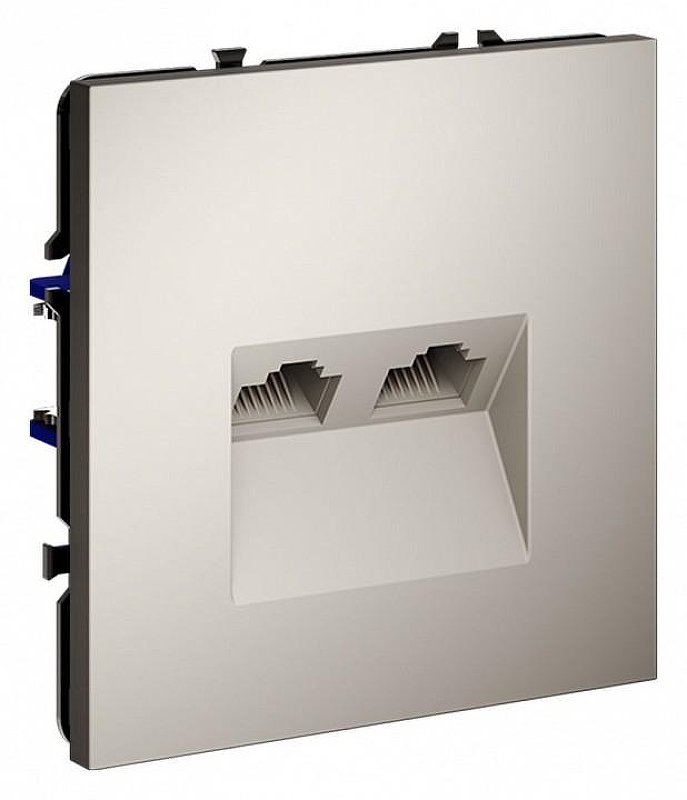 Розетка двойная Ethernet RJ-45 без рамки Voltum S70 VLS060203 цвет Серый