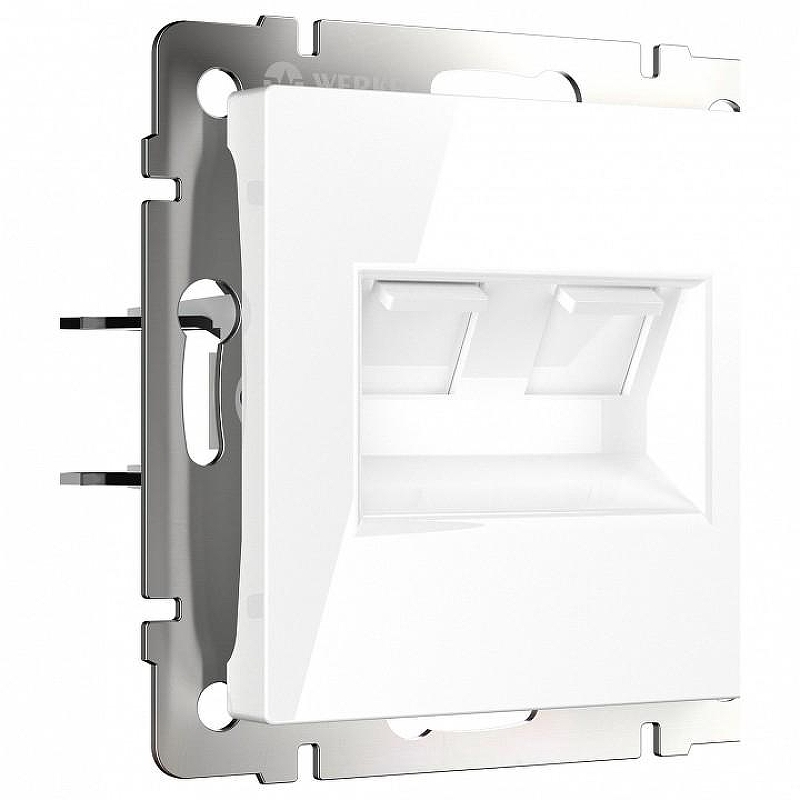 Розетка двойная Ethernet RJ-45 без рамки Werkel белый W1181101 цвет Белый