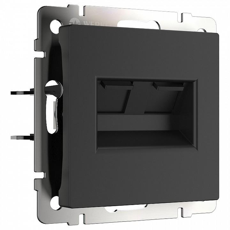 Розетка двойная Ethernet RJ-45 без рамки Werkel черный матовый W1182208 цвет Черный