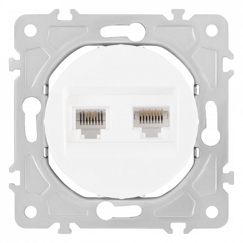 Розетка двойная RJ-11 и Ethernet RJ-45, без рамки Arte Milano am-202 202.44-1.white цвет Белый