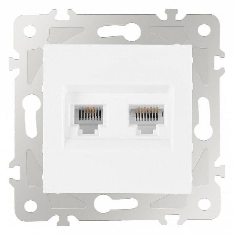 Розетка двойная RJ-11 и Ethernet RJ-45, без рамки Arte Milano am-203 203.44-1.white цвет Белый