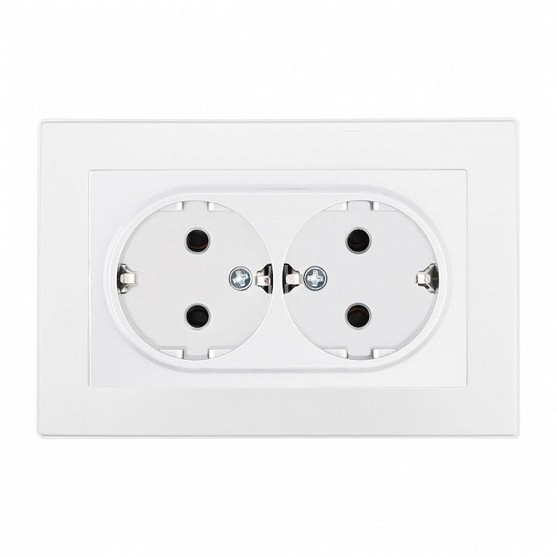 Розетка двойная с заземлением и со шторкой Arte Milano SET06-2 SET06-double-40-2 white цвет Белый