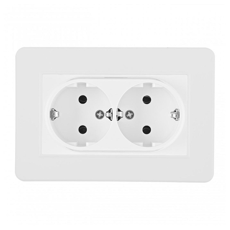 Розетка двойная с заземлением и со шторкой Arte Milano SET16-2 SET16-double-40-2 white цвет Белый