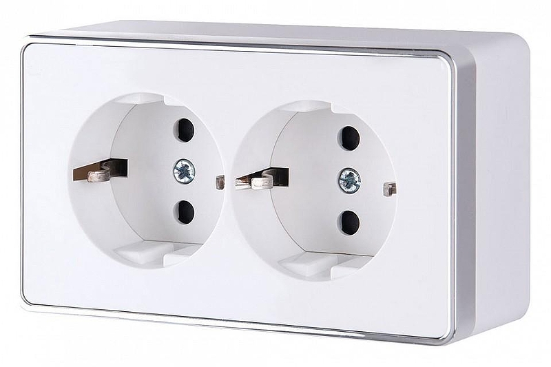 Розетка двойная с заземлением Werkel Gallant (белая) W5072101 цвет Белый