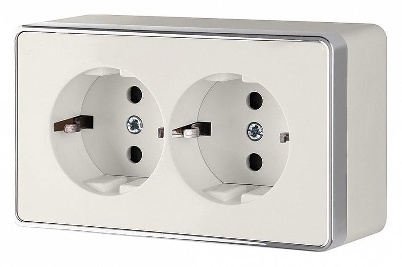 Розетка двойная с заземлением Werkel Gallant (слоновая кость) W5072103 цвет бежевый