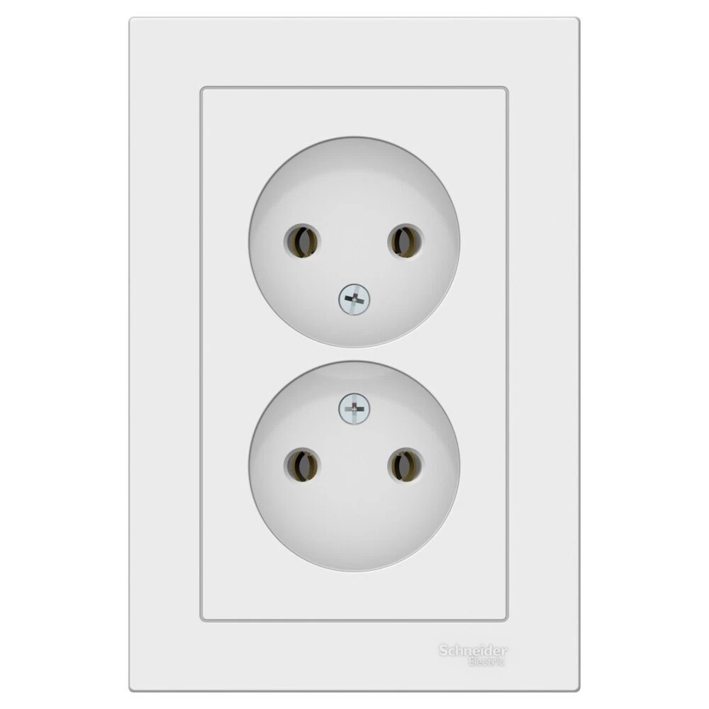 Розетка двойная Systeme Electric AtlasDesign встраиваемая лотос без заземления (ATN001320)