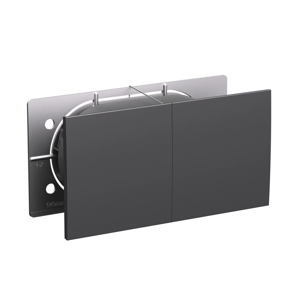 Розетка двойная Systeme Electric AtlasDesign встраиваемая базальт с заземлением со шторками со сдвижными крышками (ATN001428)