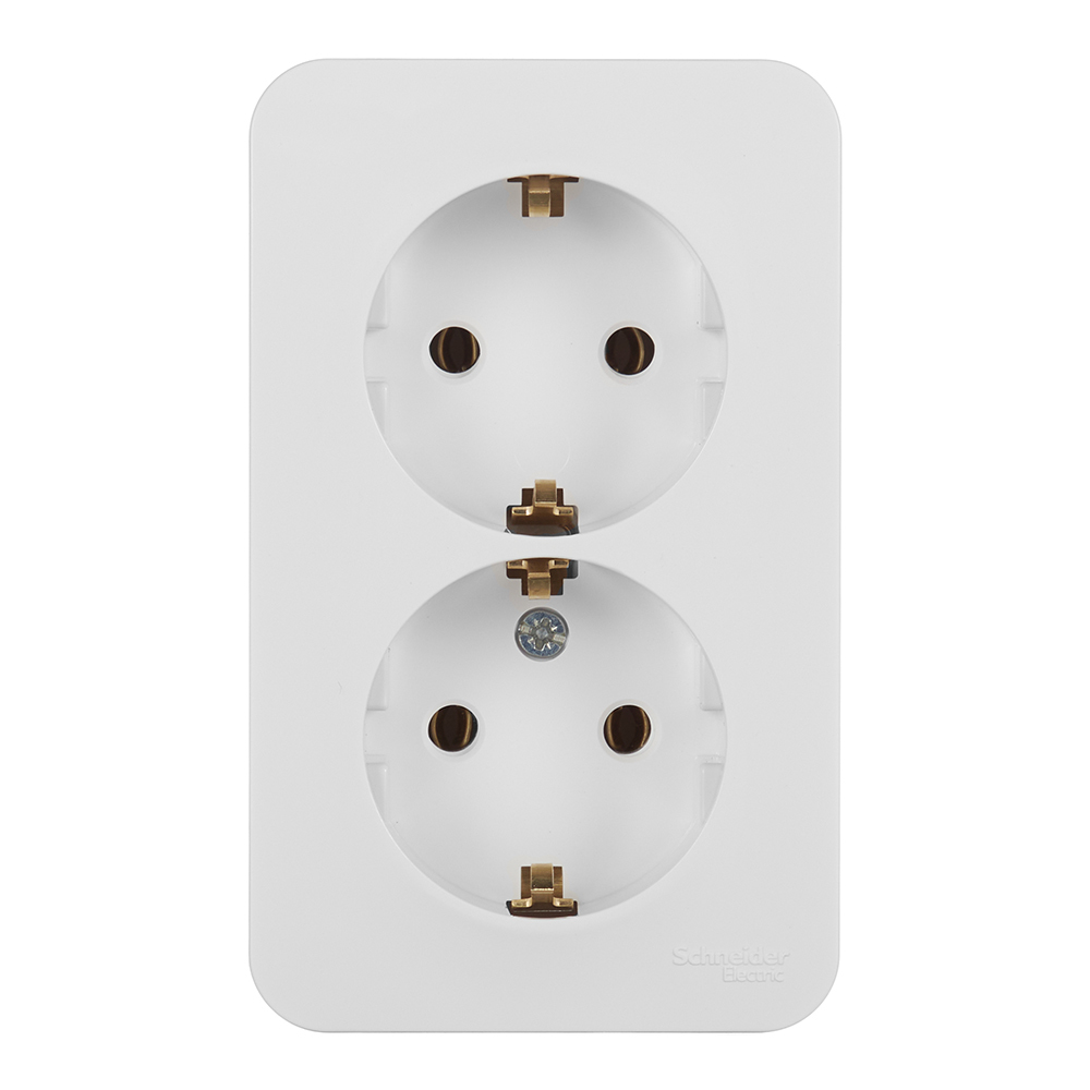Розетка двойная Systeme Electric Blanca накладная белая с заземлением (BLNRA010211)