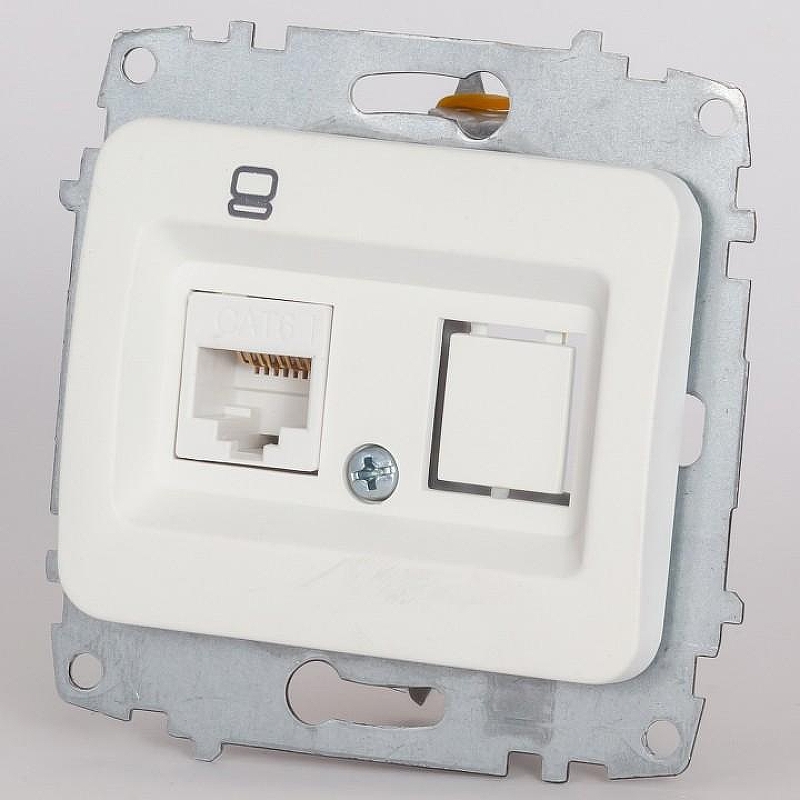 Розетка Ethernet RJ-45 без рамки Elbi Eleсtriс Jazz 607-006200-247 цвет Белый