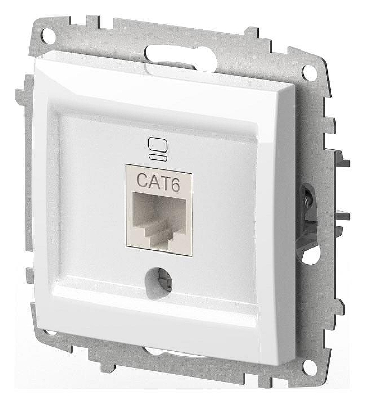 Розетка Ethernet RJ-45 без рамки Elbi Eleсtriс Zena Vega 609-015600-247 цвет Белый