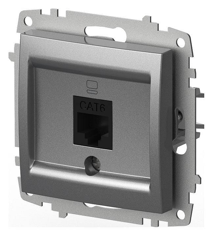 Розетка Ethernet RJ-45 без рамки Elbi Eleсtriс Zena Vega 609-011000-247 цвет Металлик