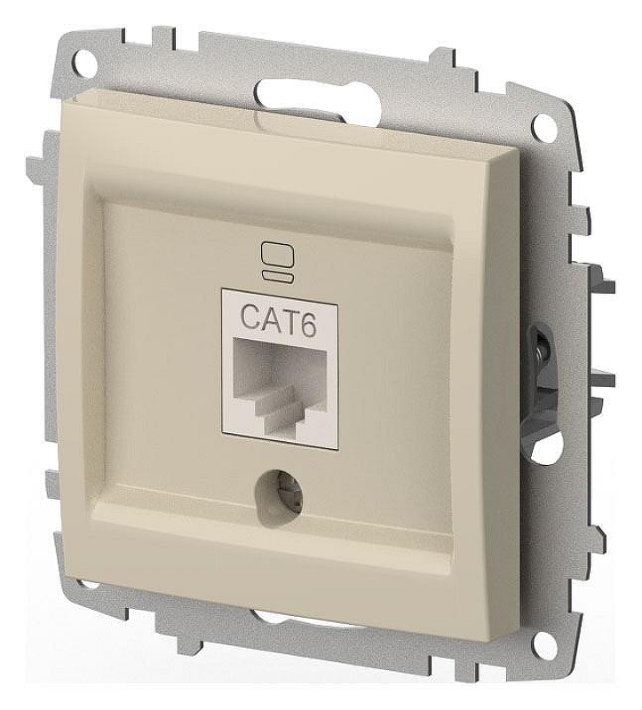 Розетка Ethernet RJ-45 без рамки Elbi Eleсtriс Zena Vega 609-010300-247 цвет Бежевый