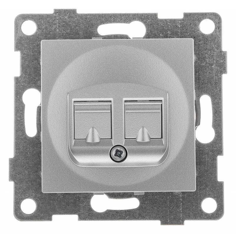 Розетка Ethernet RJ-45 без рамки Gusi Electric BRAVO С10К1-004 цвет Серебро