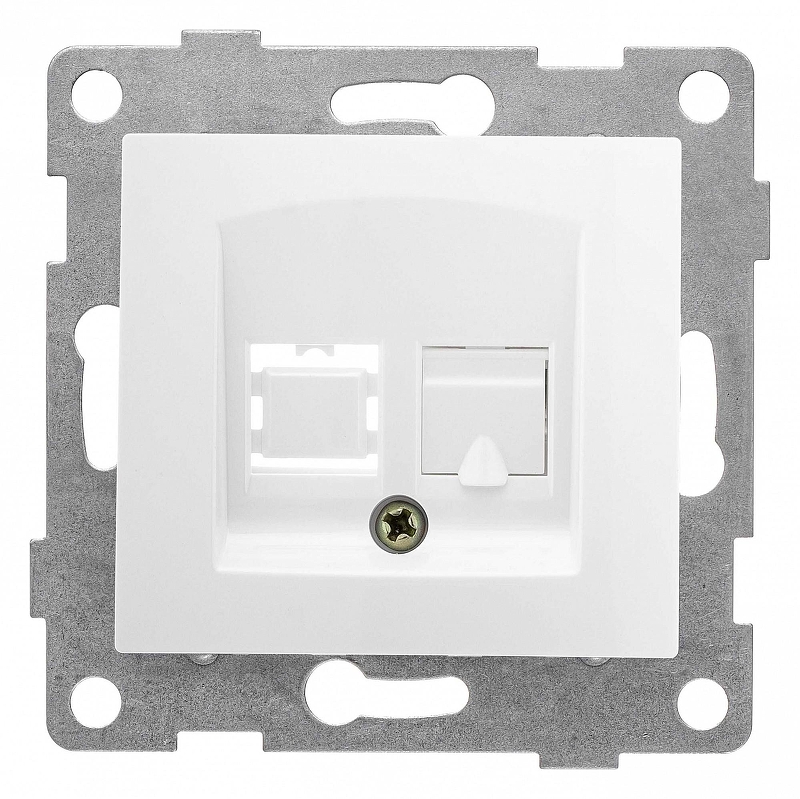 Розетка Ethernet RJ-45 без рамки Gusi Electric BRAVO С10К1-001 цвет Белый