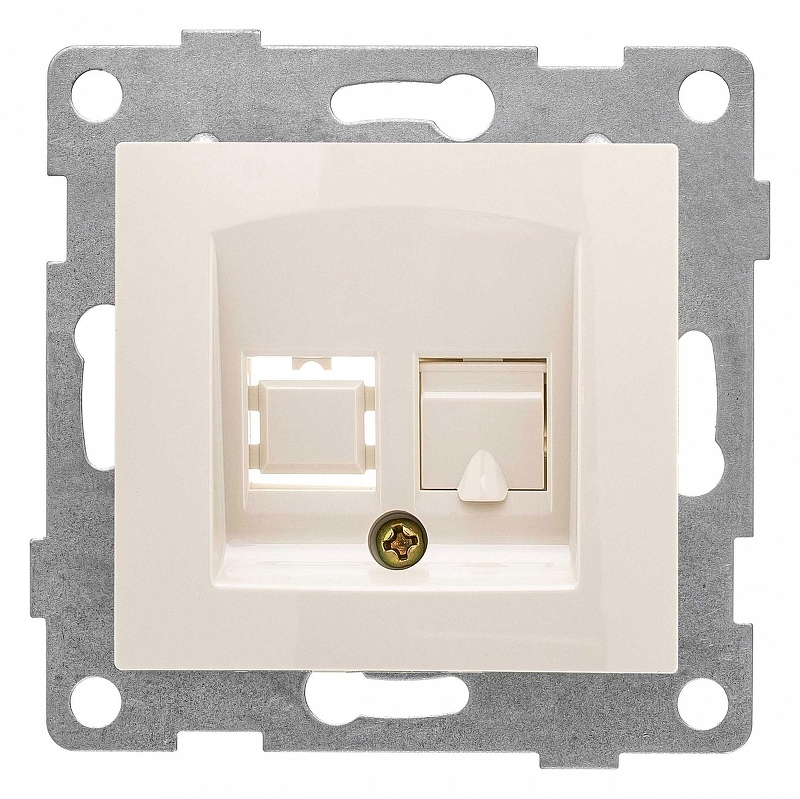 Розетка Ethernet RJ-45 без рамки Gusi Electric BRAVO С10К1-003 цвет Бежевый
