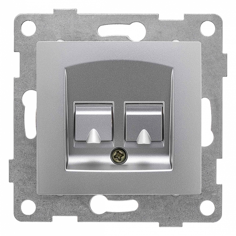 Розетка Ethernet RJ-45 без рамки Gusi Electric UGRA С11К1-004 цвет Серебро