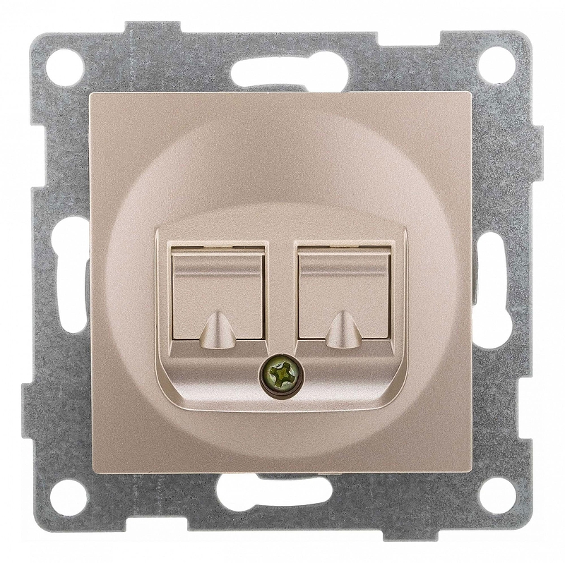 Розетка Ethernet RJ-45 без рамки Gusi Electric UGRA С11К1-027 цвет Шампань