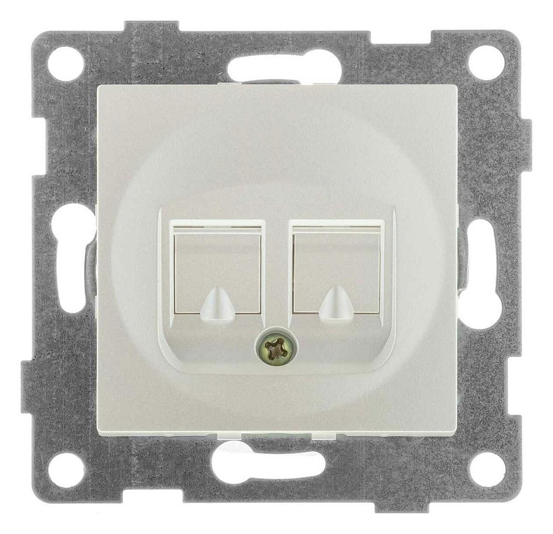 Розетка Ethernet RJ-45 без рамки Gusi Electric UGRA С11К1-028 цвет Жемчужный