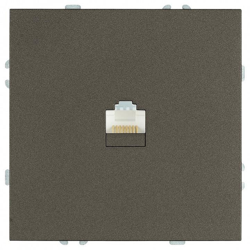 Розетка Ethernet RJ-45 без рамки Stekker Эмили 49925 цвет Антрацит