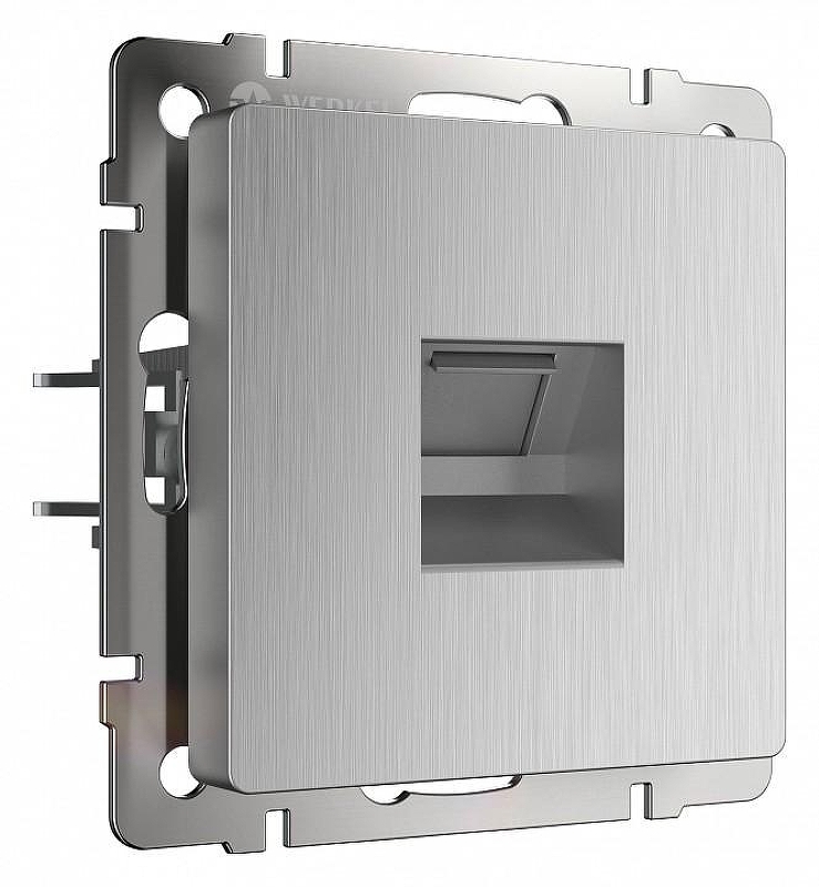 Розетка Ethernet RJ-45 без рамки Werkel cеребряный рифленый W1181009 цвет Серебро