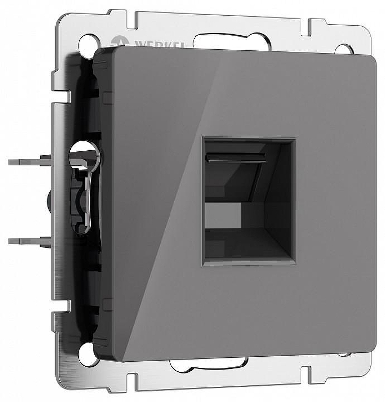 Розетка Ethernet RJ-45 без рамки Werkel графит акрил W1181044 цвет Графит