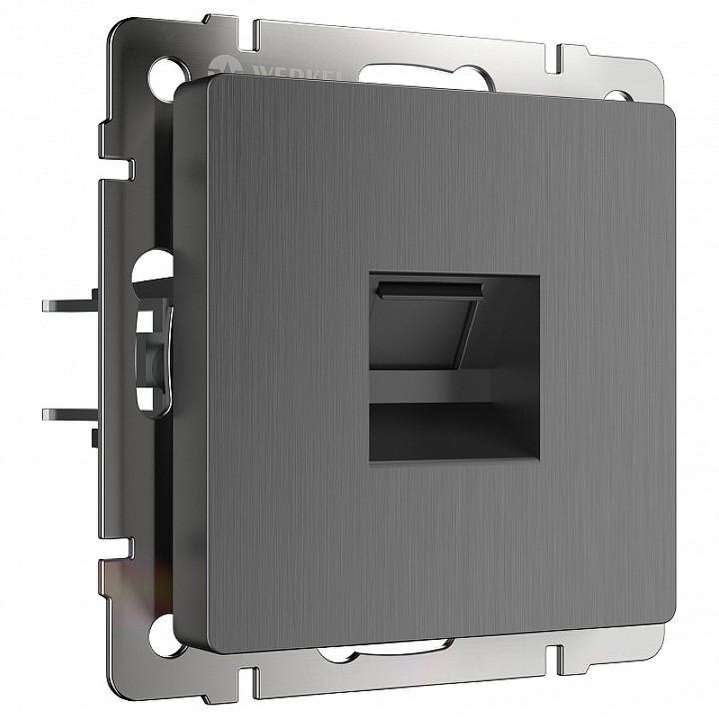Розетка Ethernet RJ-45 без рамки Werkel графит рифленый W1181004 цвет Графит