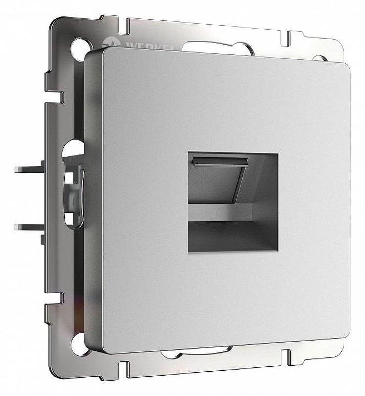 Розетка Ethernet RJ-45 без рамки Werkel серебряный матовый W1181065 цвет Серебро