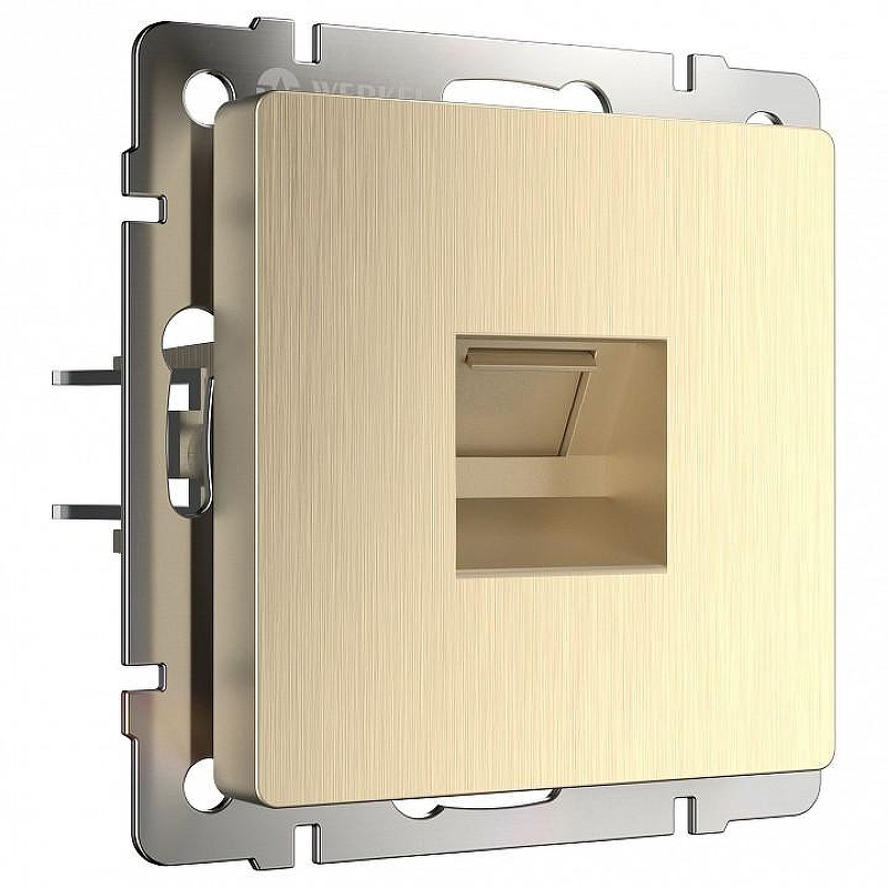 Розетка Ethernet RJ-45 без рамки Werkel шампань рифленый W1181010 цвет Бежевый