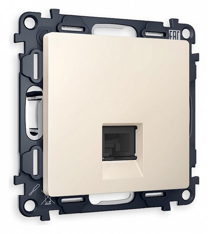 Розетка Ethernet RJ-45 и со шторками, без рамки Ambrella Volt Quant MA332010 цвет Бежевый