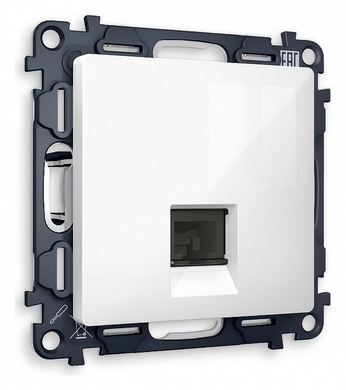 Розетка Ethernet RJ-45 и со шторками, без рамки Ambrella Volt Quant MA112010 цвет Белый