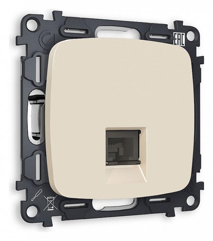 Розетка Ethernet RJ-45 и со шторками, без рамки Ambrella Volt Quant MO332010 цвет Бежевый
