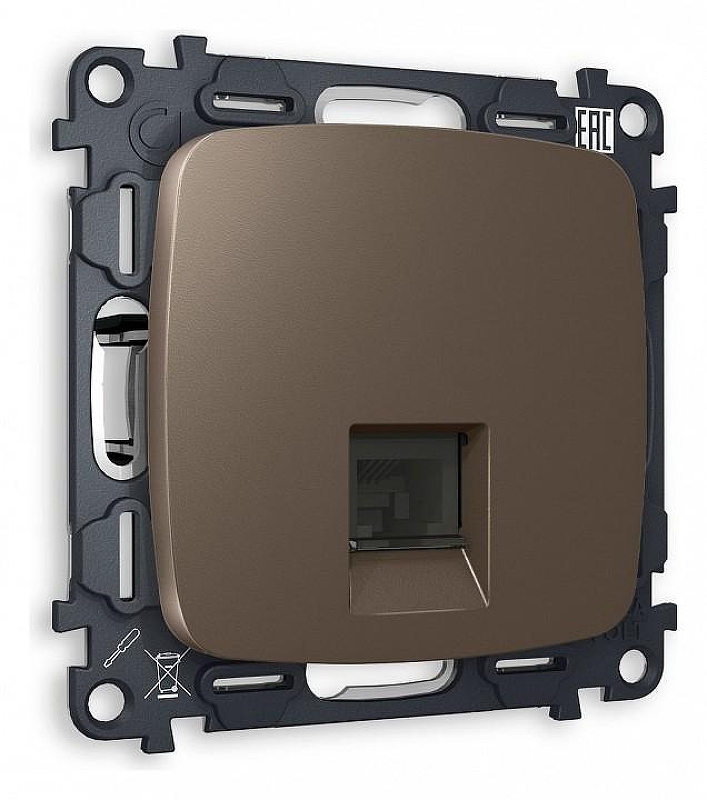 Розетка Ethernet RJ-45 и со шторками, без рамки Ambrella Volt Quant MO642010 цвет Бронза