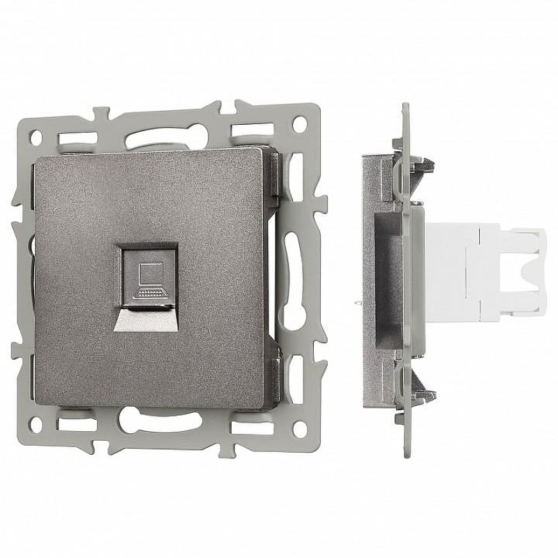 Розетка Ethernet RJ-45 и со шторками, без рамки Arlight SCT 045335 цвет Серый