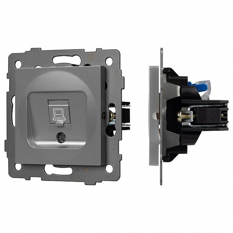 Розетка Ethernet RJ-45 и со шторками, без рамки Arlight SCT 049848 цвет Серый